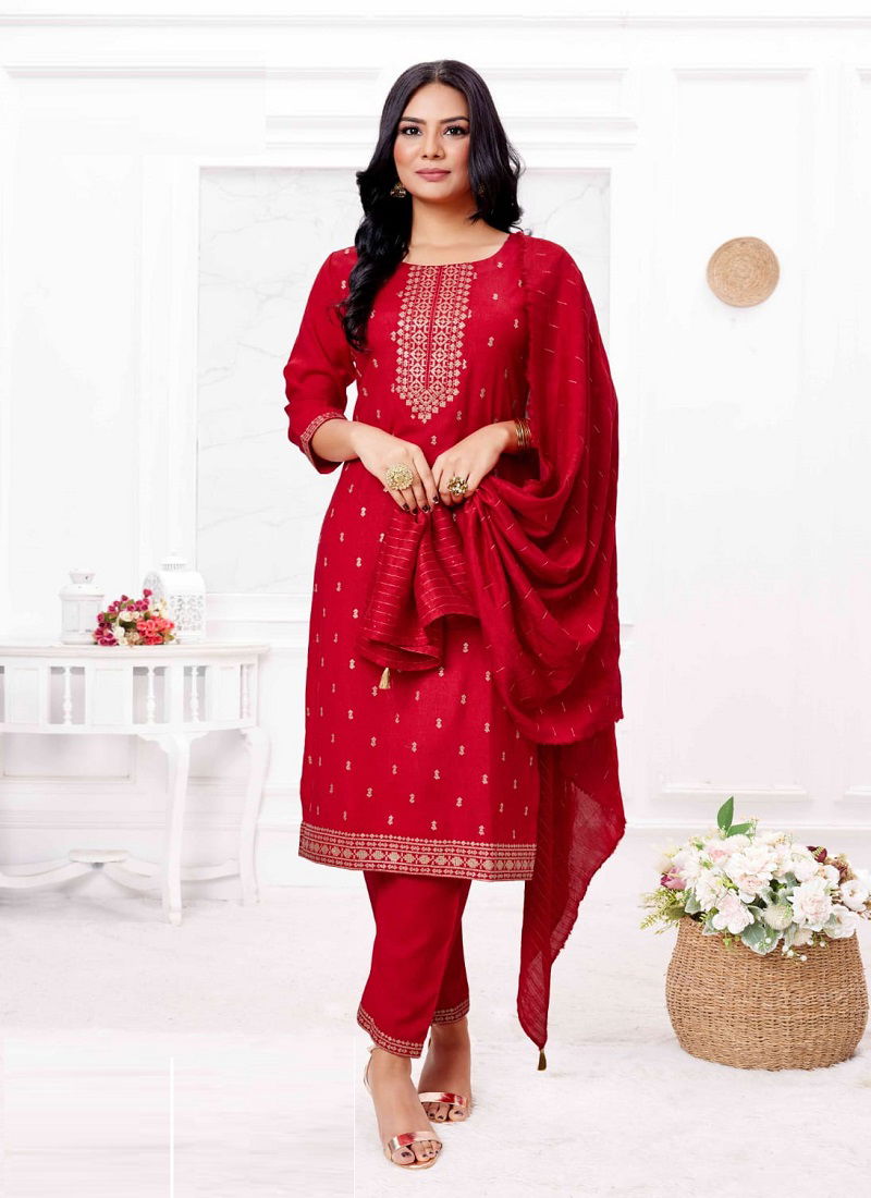 Wanna Intact Designer Rayon Readymade Suits Catalog
